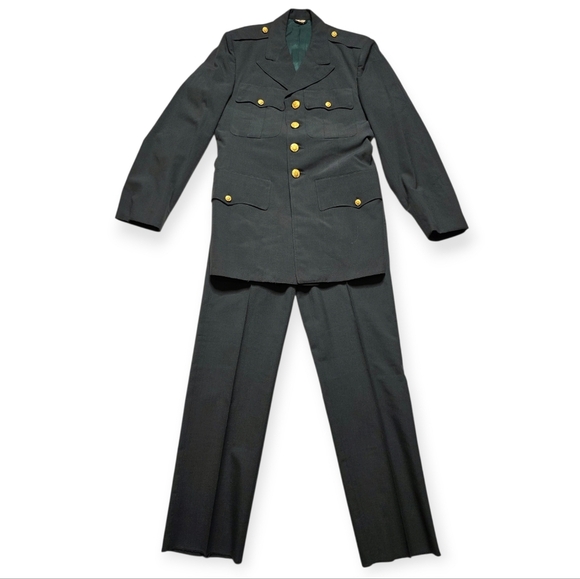 Source Unknown Other - Vintage U.S. Army Dress Uniform Set Green Wool Poly Jacket 38R Pants 30x32